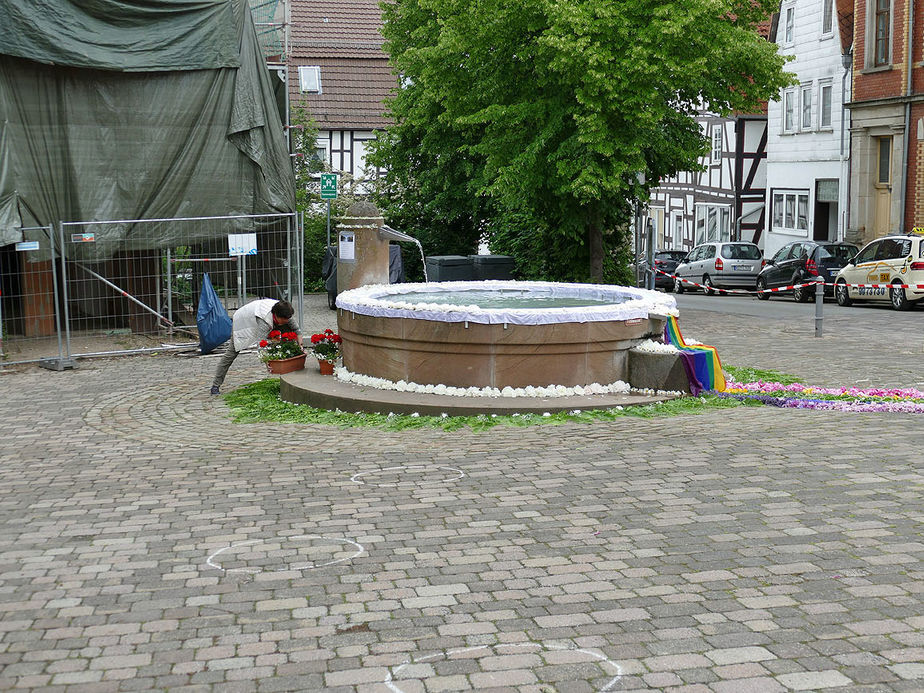 Bluemteppich auf dem Naumburegr Marktplatz (Foto: Karl-Franz Thiede)